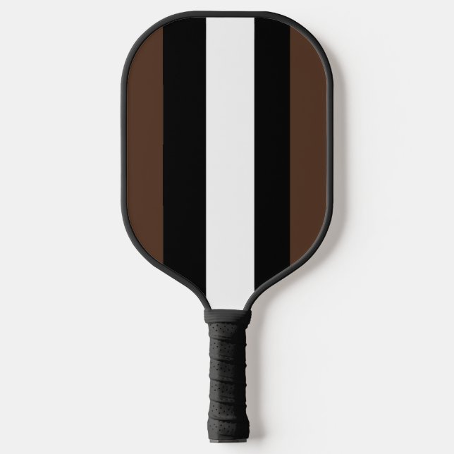 Raquette De Pickleball rayures Brown, noir et blanc (Recto)