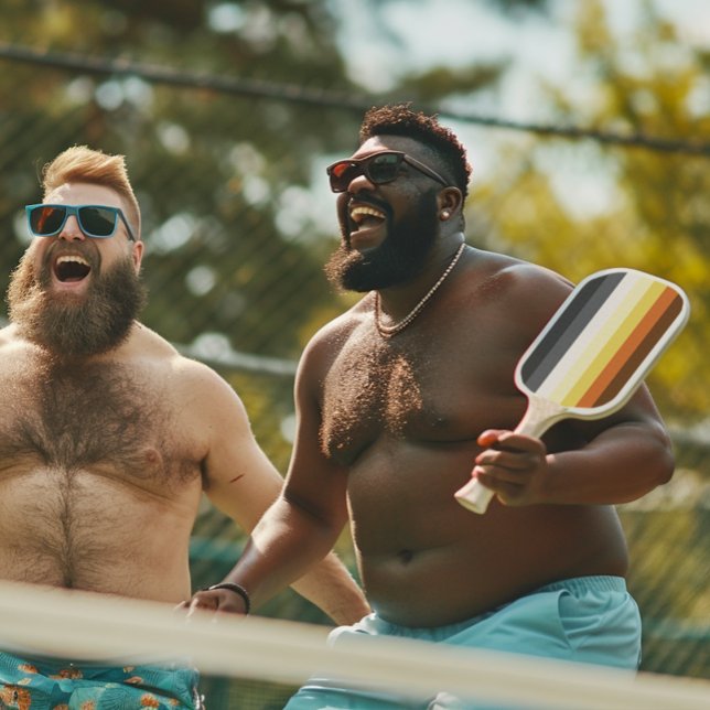 Raquette De Pickleball Rayures de la fierté de l'ours (Créateur téléchargé)