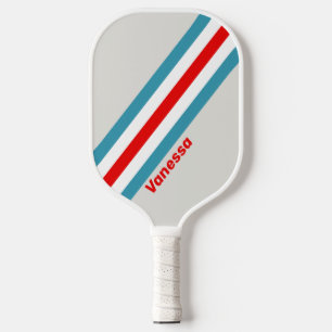 Raquette De Pickleball Rayures de Thunderbird avec nom