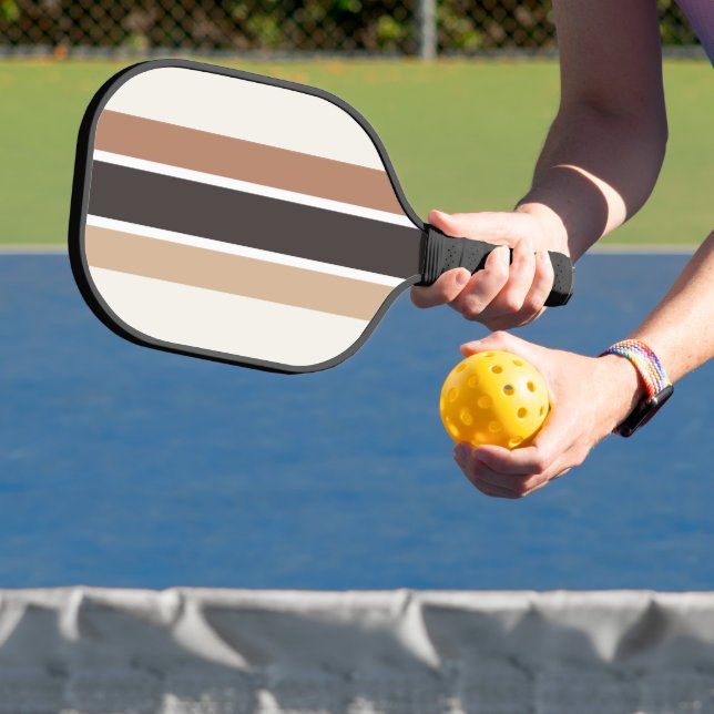 Raquette De Pickleball Rayures Marron et Beige Neutres  (Insitu)