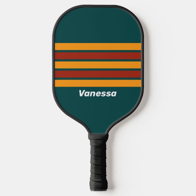 Raquette De Pickleball Rayures traversées par une éclaboussure de sarcell (Recto)