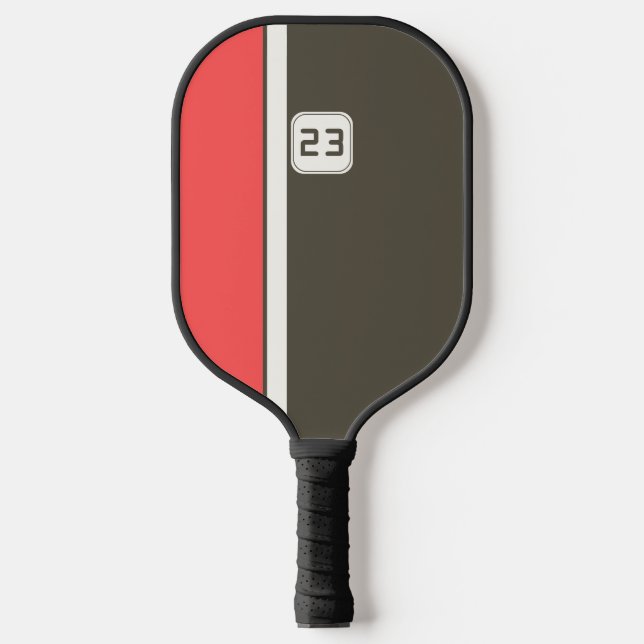 Raquette De Pickleball Rayures verticales de course marron rouge rétro (Recto)