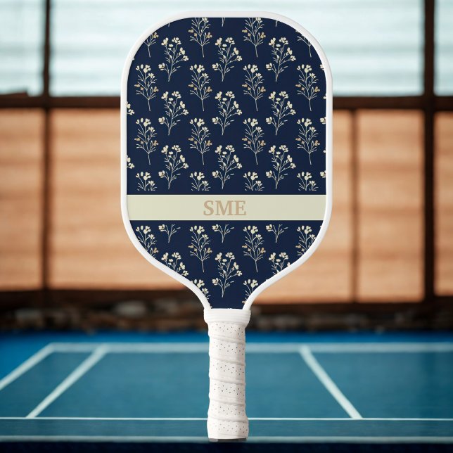 Raquette De Pickleball Refined Wildflower Monogram –  (Floral monogram pickleball paddle)