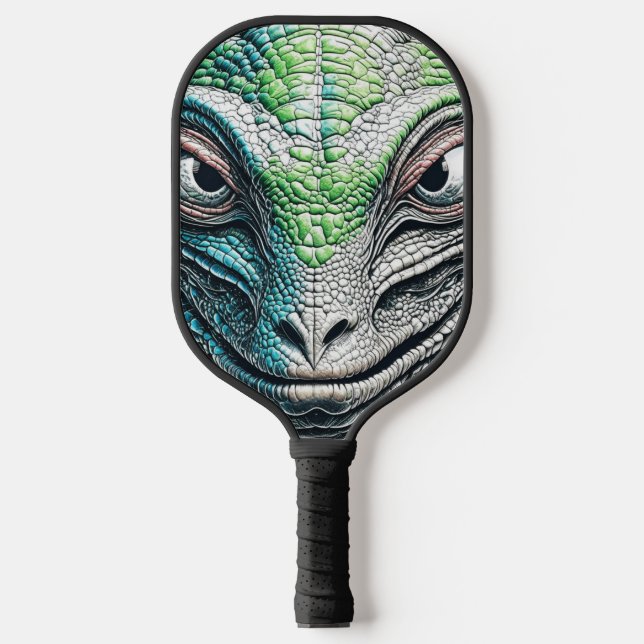 Raquette De Pickleball Reptilian Lizard Homme Alien Extraterrestre En cou (Recto)