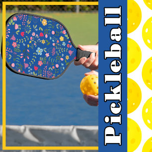 Raquette De Pickleball Ressort pour Fleur sauvage motif Floral Bleu clair