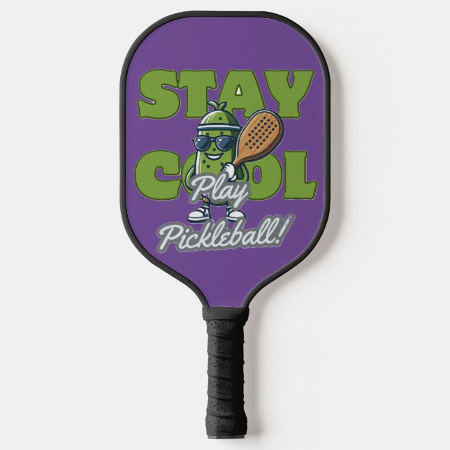 Raquette De Pickleball Restez Cool et jouez au Pickleball ! Dessin amusan (Recto)