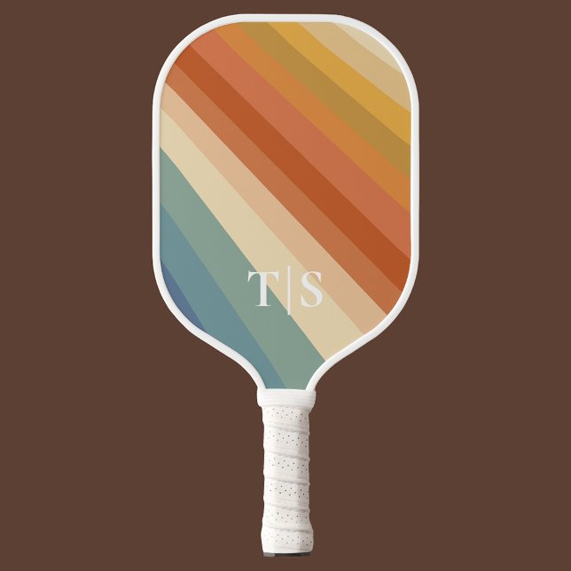 Raquette De Pickleball Retro 70s Stripe Monogram (Retro 70s Stripe Monogram Pickleball Paddle
)