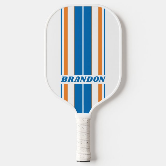 Raquette De Pickleball Rétro New Amsterdam Planches Rayures avec Nom (Recto)