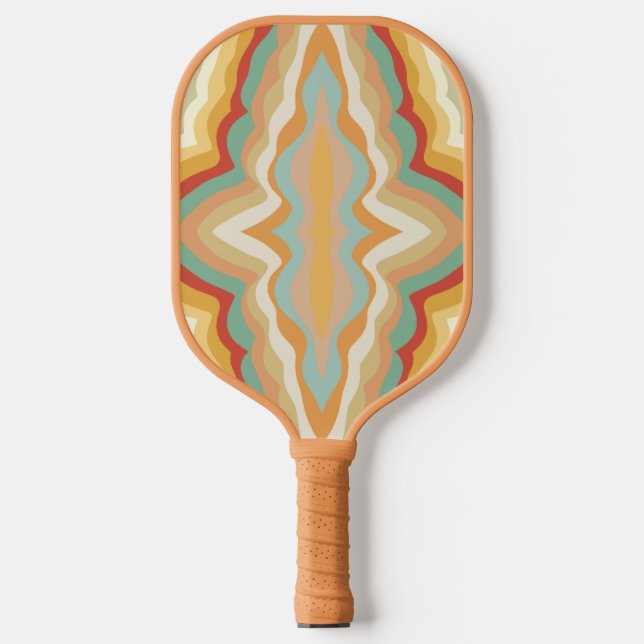 Raquette De Pickleball Retro Pop Art Abstract Geometric Wavy Pattern (Recto)