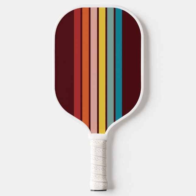 Raquette De Pickleball Retro Stripes Lignes élégantes les années 70 80s D (Recto)