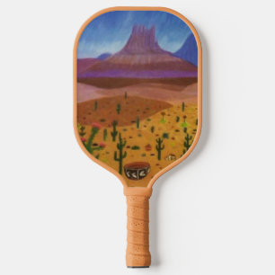 Raquette De Pickleball Rêves du désert du sud-ouest dessin au crayon coul