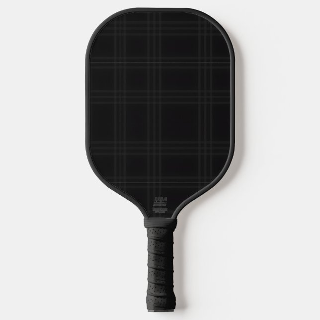 Raquette De Pickleball Rich Black Tones Scottish Tartan Plaid Pattern  (Recto)