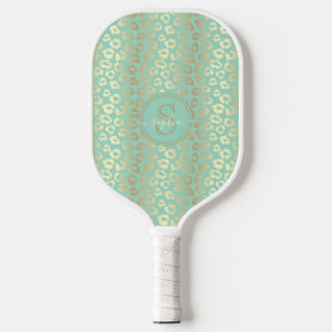 Raquette De Pickleball Robin pâle tendance Oeuf Bleu Empreinte de léopard