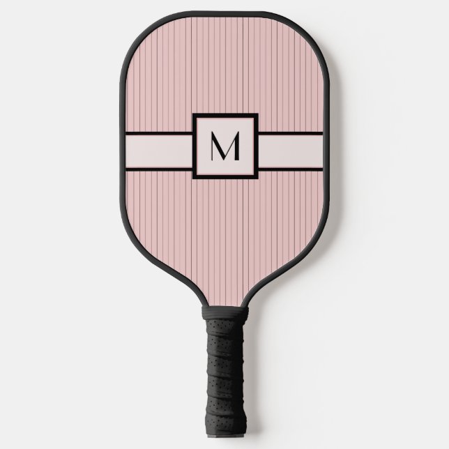 Raquette De Pickleball Rose avec Pinstripes Noires (Recto)