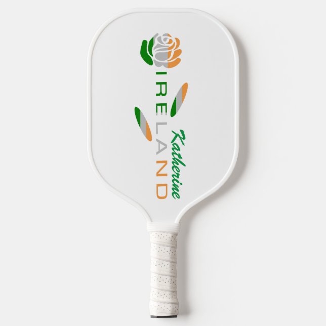 Raquette De Pickleball Rose du drapeau irlandais personnalisé (Recto)