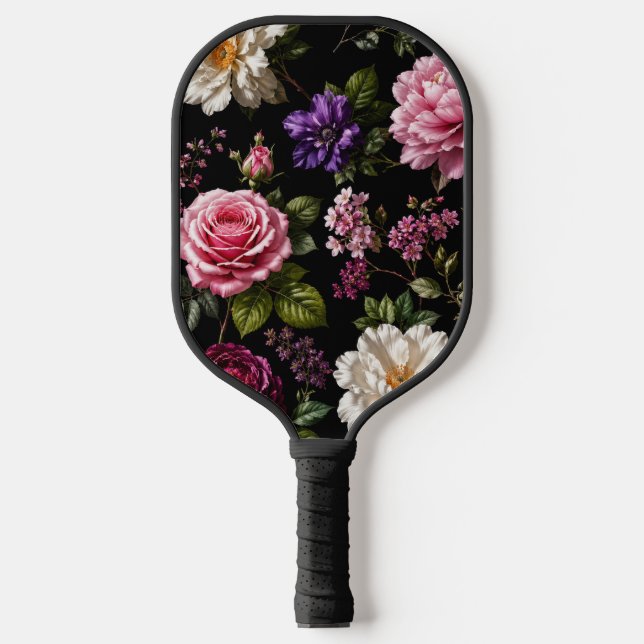 Raquette De Pickleball Rose en velours noir (Recto)
