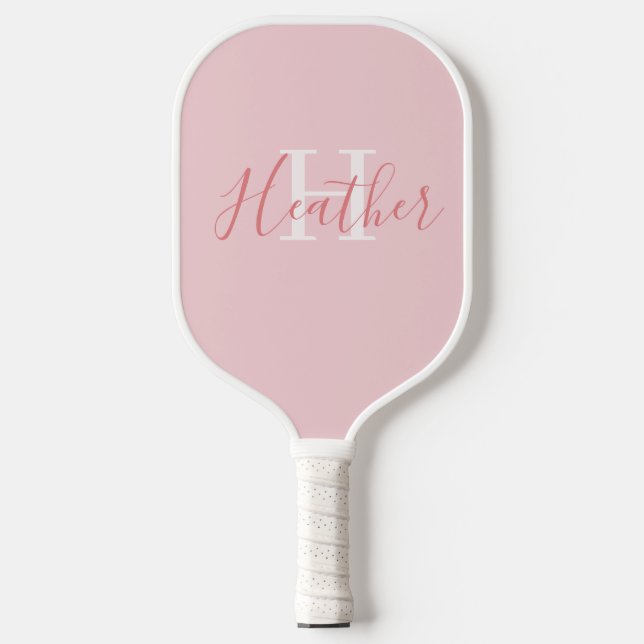 Raquette De Pickleball Rose Féminin avec Nom et Initiale (Recto)