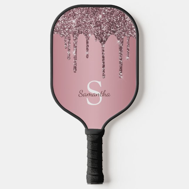 Raquette De Pickleball Rose Gold Rose Parties scintillant Drives Sparkle  (Recto)