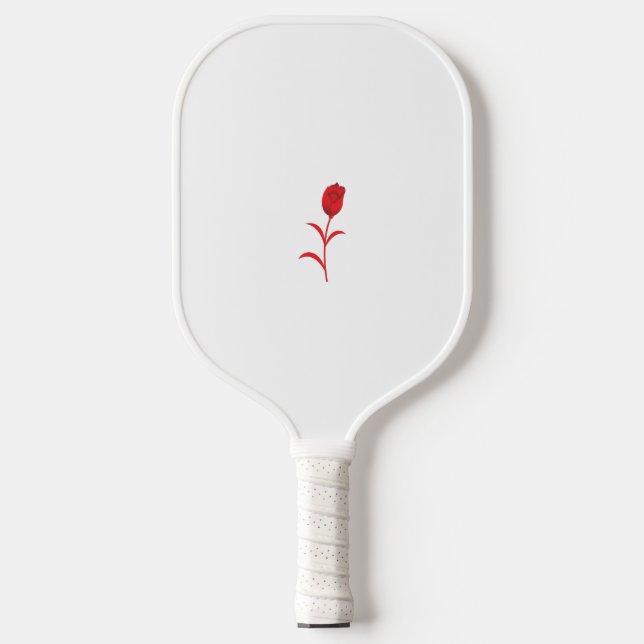 Raquette De Pickleball Rose Madder, Rouge lave, design floral (Recto)