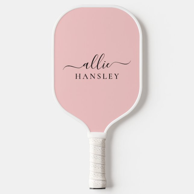 Raquette De Pickleball Rose pâle rose rose rose rose moderne Nom minimali (Recto)