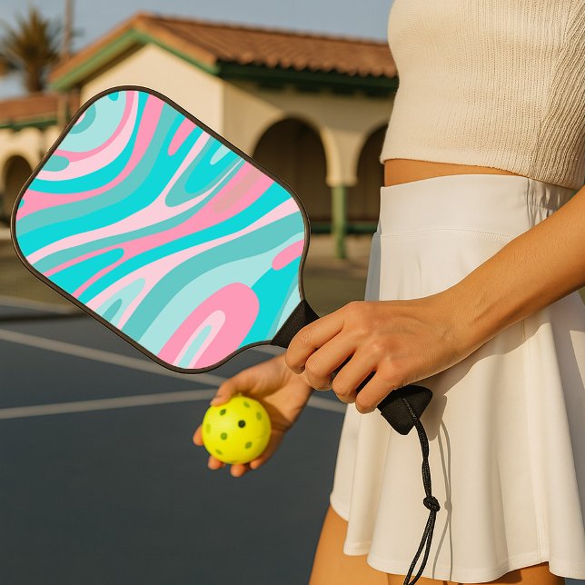 Raquette De Pickleball Rose Rétro Aqua  (Créateur téléchargé)