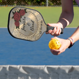 Raquette De Pickleball Rose romantique Mariage de plume de
