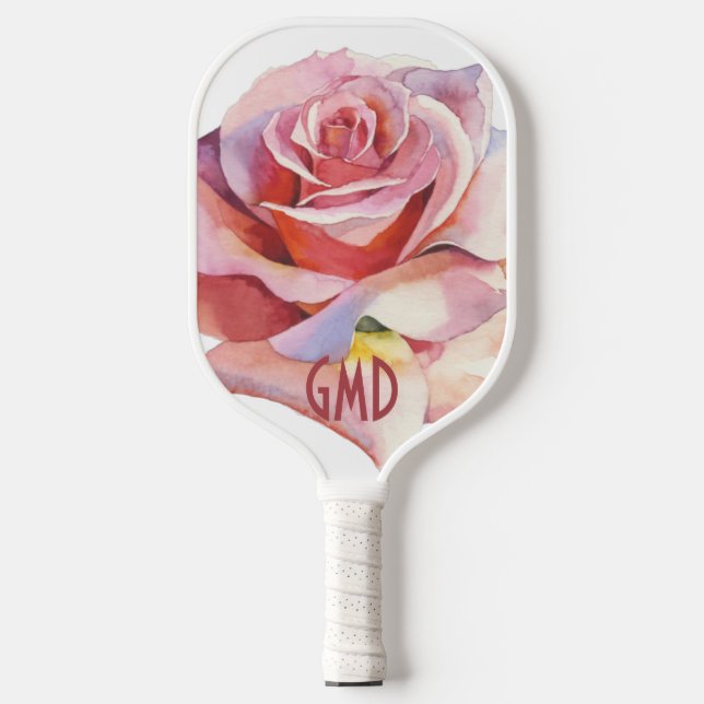 Raquette De Pickleball Rose unique en fleur Signature (Recto)