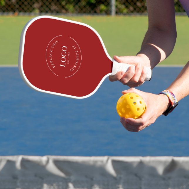 Raquette De Pickleball Rouge avec personnalisation blanc logo de la socié (Insitu)