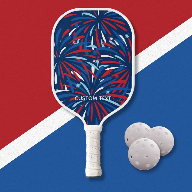 Raquette De Pickleball Rouge, Blanc, Bleu USA Feu d'artifice, 4 juillet P (Créateur téléchargé)