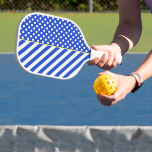 Raquette De Pickleball Royal Blue Pois and Stripes par ShirleyTaylor