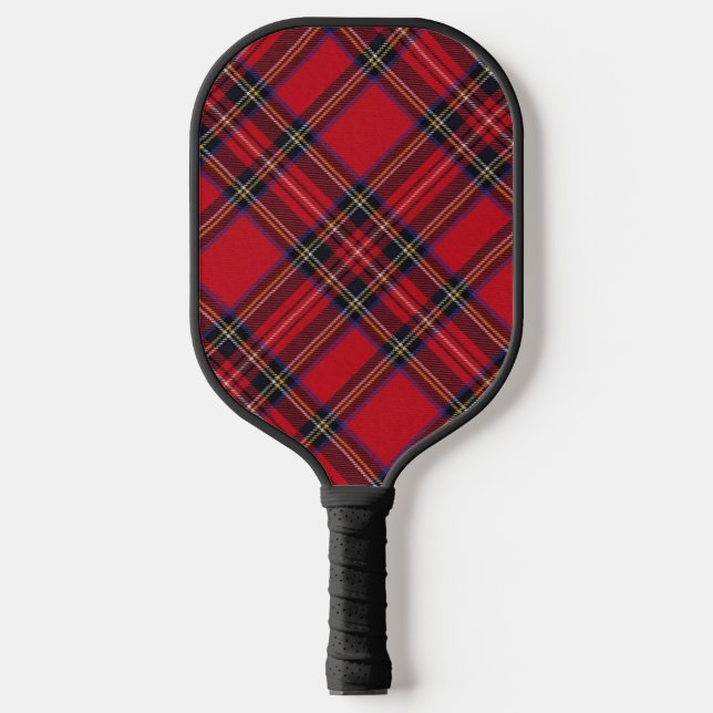 Raquette De Pickleball Royal Stewart tartan rouge noir plaid (Recto)