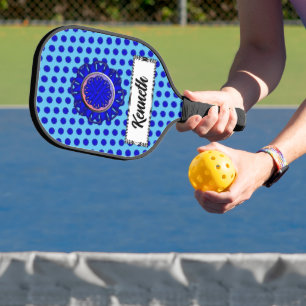 Raquette De Pickleball Ruban de fleurs bleues par Kenneth Yoncich
