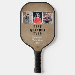 Raquette De Pickleball Rustique Meilleur Grand-Père Ever Grandkids 3 Phot