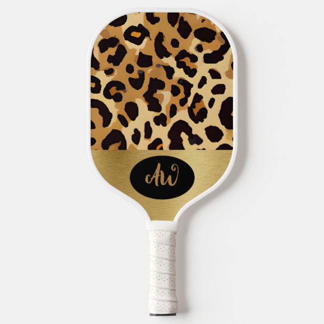 Raquette De Pickleball Sac électronique Empreinte de léopard Brown (Recto)