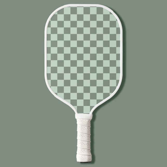 Raquette De Pickleball Sage Green À damiers (Créateur téléchargé)