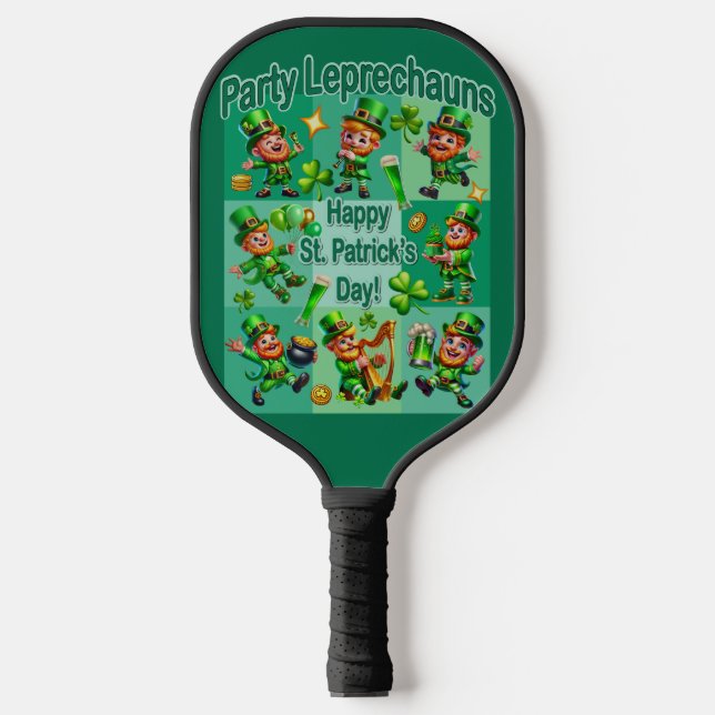 Raquette De Pickleball Saint Patrick's Day Fun Adorable "Party Leprechaun (Recto)