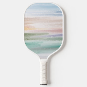 Raquette De Pickleball Sandy Beach Ocean Waves Coucher de soleil Couleur