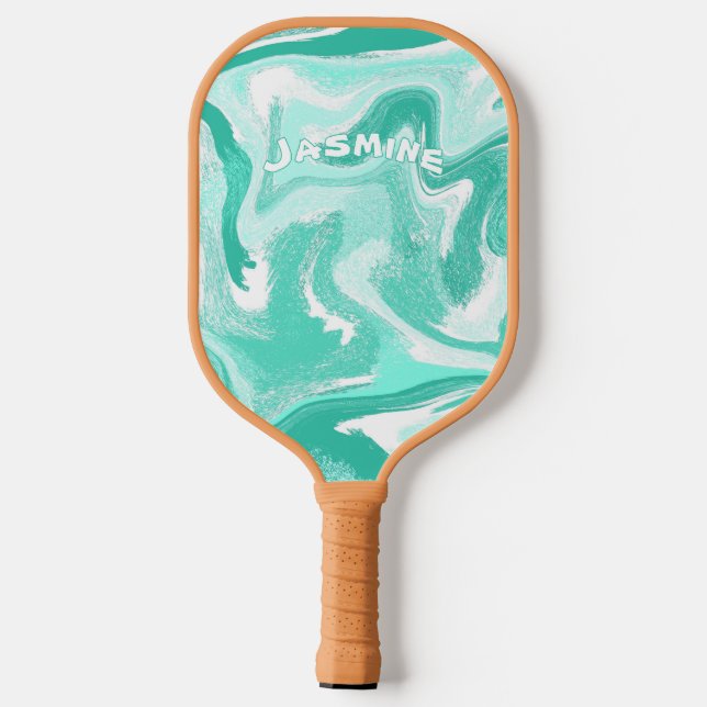 Raquette de Pickleball Sarcelle Côtière et Blanche (Verso)