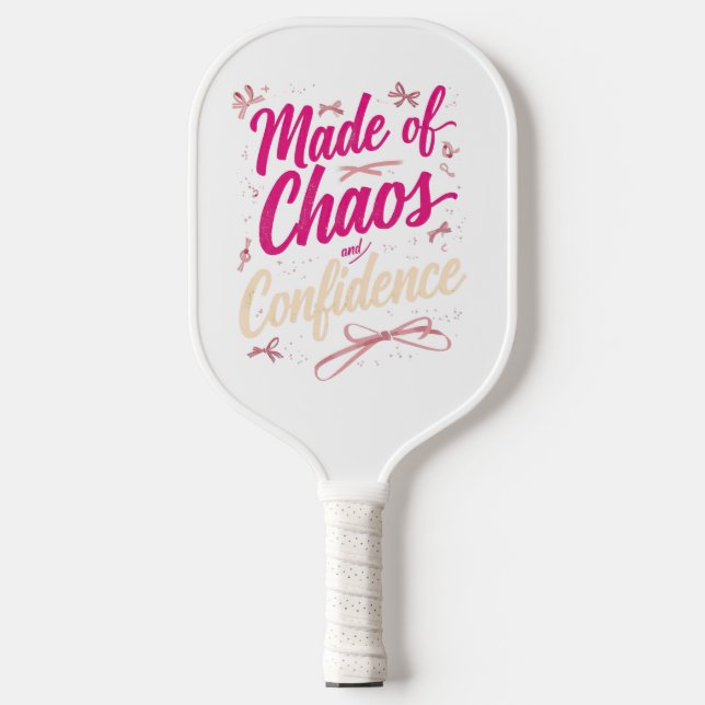 Raquette De Pickleball Sassy Pink Typography Chaos And Confidence (Recto)