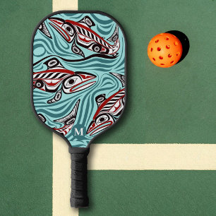 Raquette De Pickleball Saumon Haida Art Spirit Pacific Northwest Native