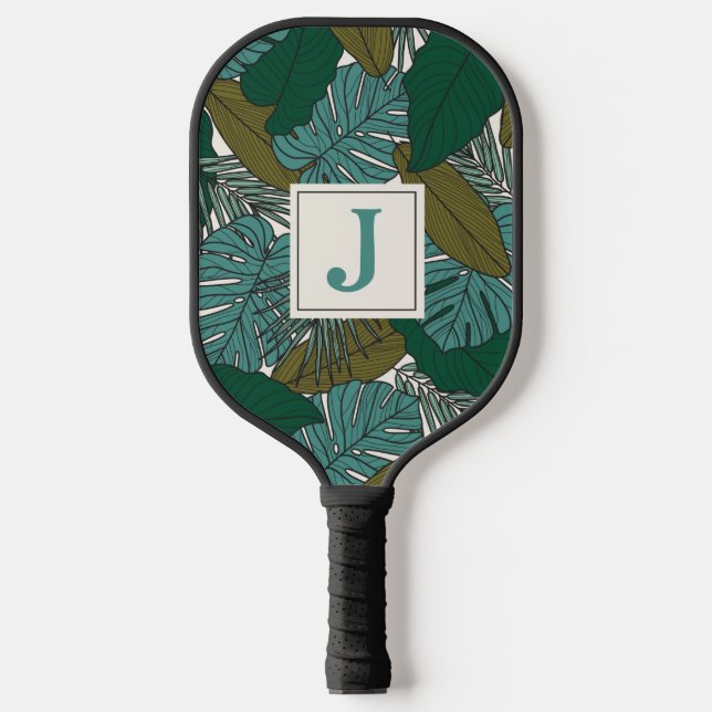 Raquette De Pickleball Scandinavie Tropical Feuilles sur mesure Inital (Recto)