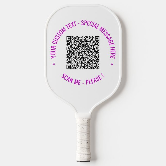 Raquette De Pickleball Scanne à scanne QR Code Info Texte et Pickleball c (Recto)