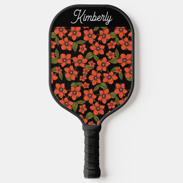 Raquette De Pickleball Scarlet Pimpernel Watercolor Custom Name (Recto)