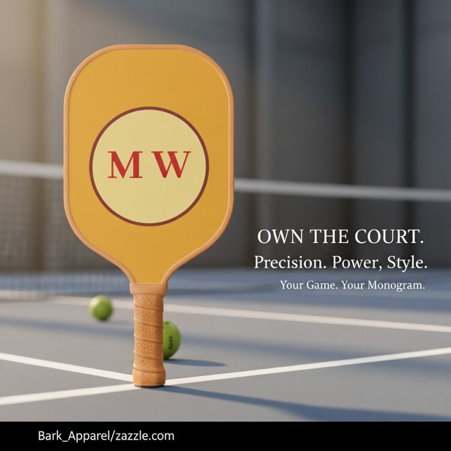Raquette De Pickleball Schéma de couleurs d'automne avec monogramme perso (Créateur téléchargé)