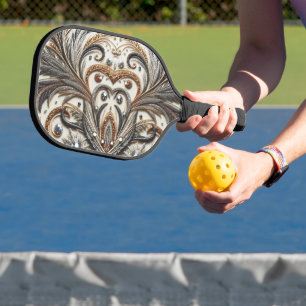 Raquette De Pickleball Schéma floral brillant avec pierre de gemme