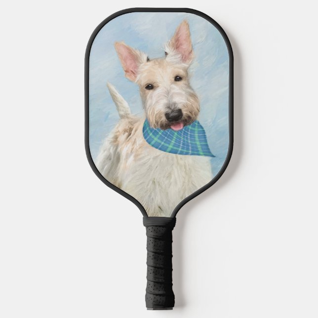 Raquette De Pickleball Scottish Terrier Wheaten Dog Painting Art original (Recto)