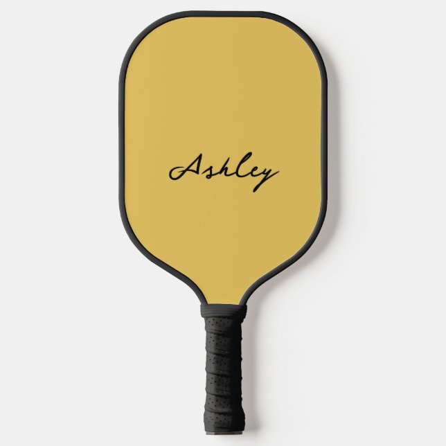 Raquette De Pickleball Script en or clair personnalisé (Recto)