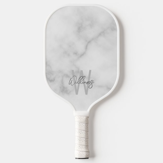 Raquette De Pickleball Script moderne Monogramme personnalisé et nom (Recto)