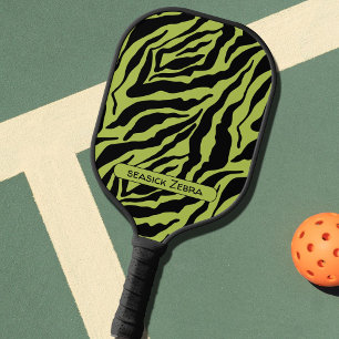 Raquette De Pickleball Seasick Zebra, Motif rayé vert et noir