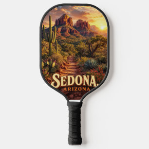 Raquette De Pickleball Sedona Arizona Coucher de soleil Roche rouge Déser